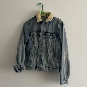 Gap shearling collar jean jacket